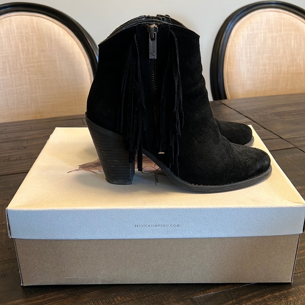 Jessica Simpson fringe booties